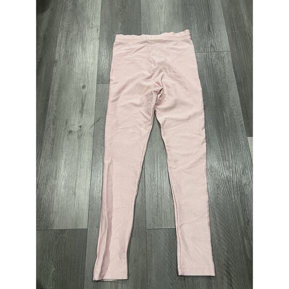 Vintage 90's Nike Womens Ribbed Pink Ribbed High Waist Shiny Retro Leggings - Picture 4 of 7